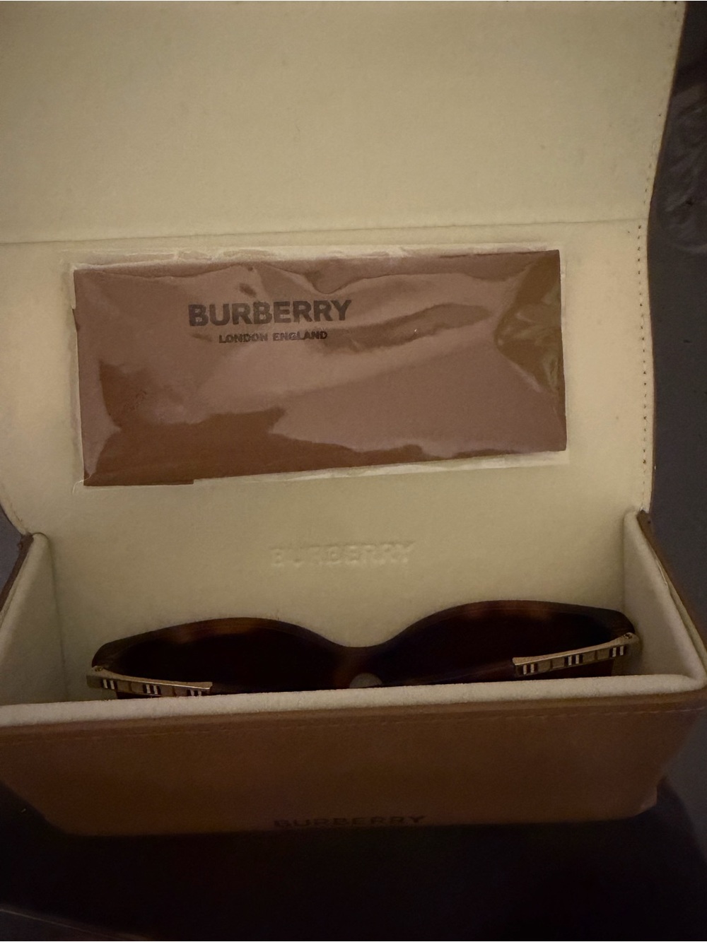 Burberry Brown Tortoiseshell Women's Sunglasses with Gold Accents